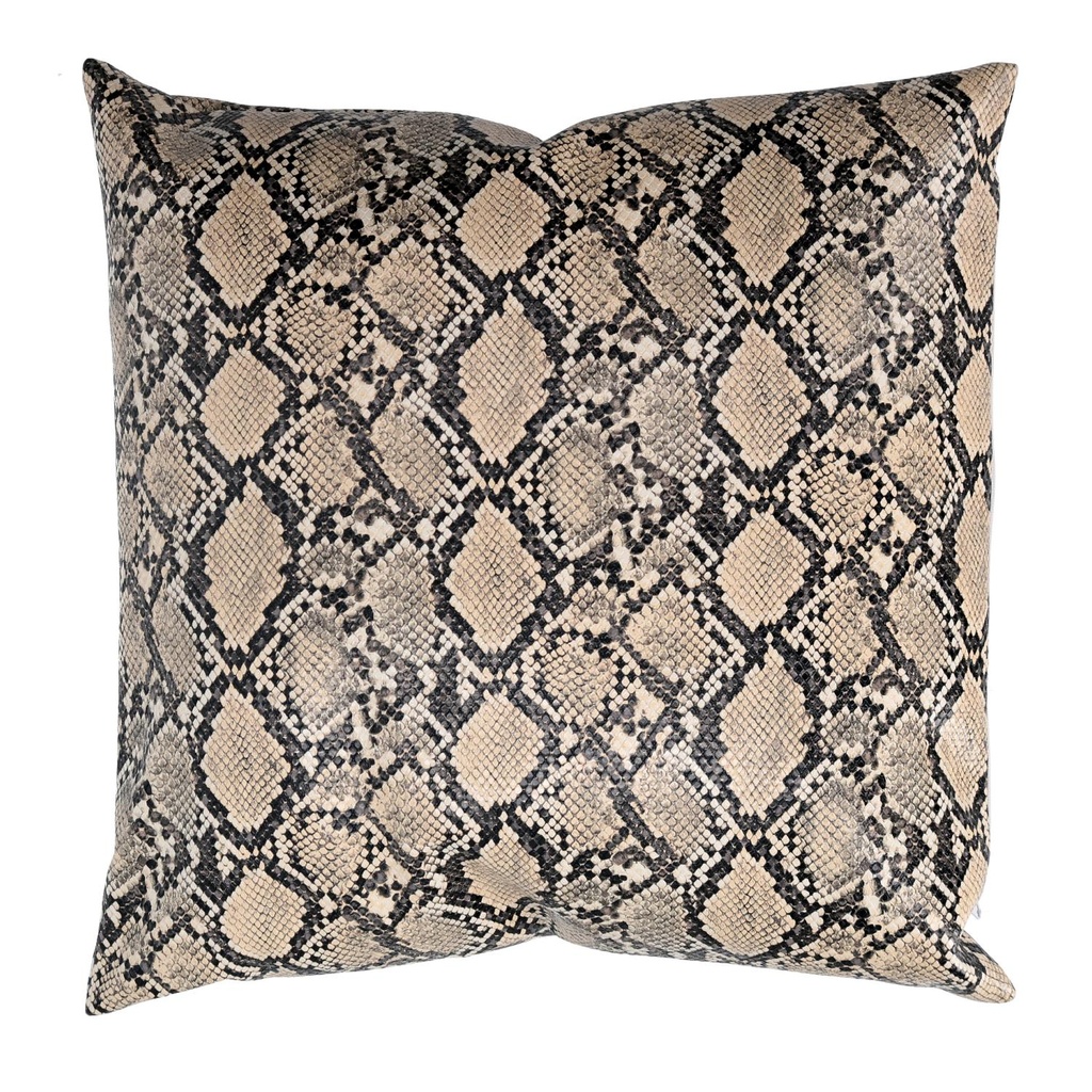 Cuscino ecopelle marrone quadro 38x38 cm