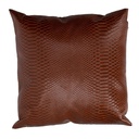 Cuscino ecopelle marrone quadro 38x38 cm