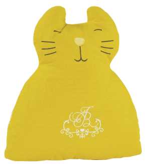 Cuscino Gatto Giallo - 40 x 35 x 9 cm