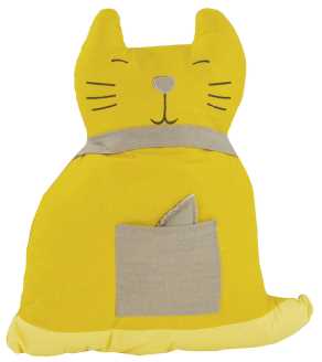 Cuscino Gatto Grigio-Giallo cm37x9h40