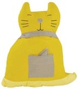 Cuscino Gatto Grigio-Giallo cm37x9h40
