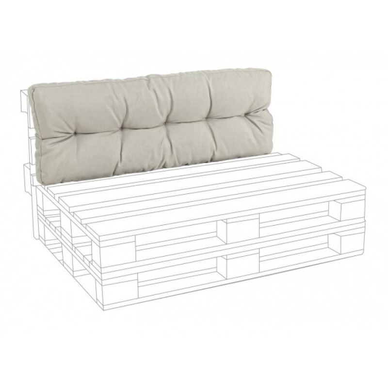 Cuscino in tessuto beige schienale pallet Poly