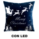 Cuscino luminoso in tessuto con renne blu 40x40x12 cm