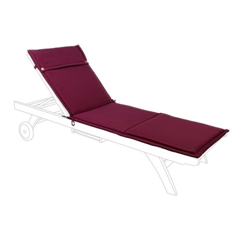 Cuscino Lettino Esterno Sfoderabile Bordeaux Poly - 115x47x3 cm
