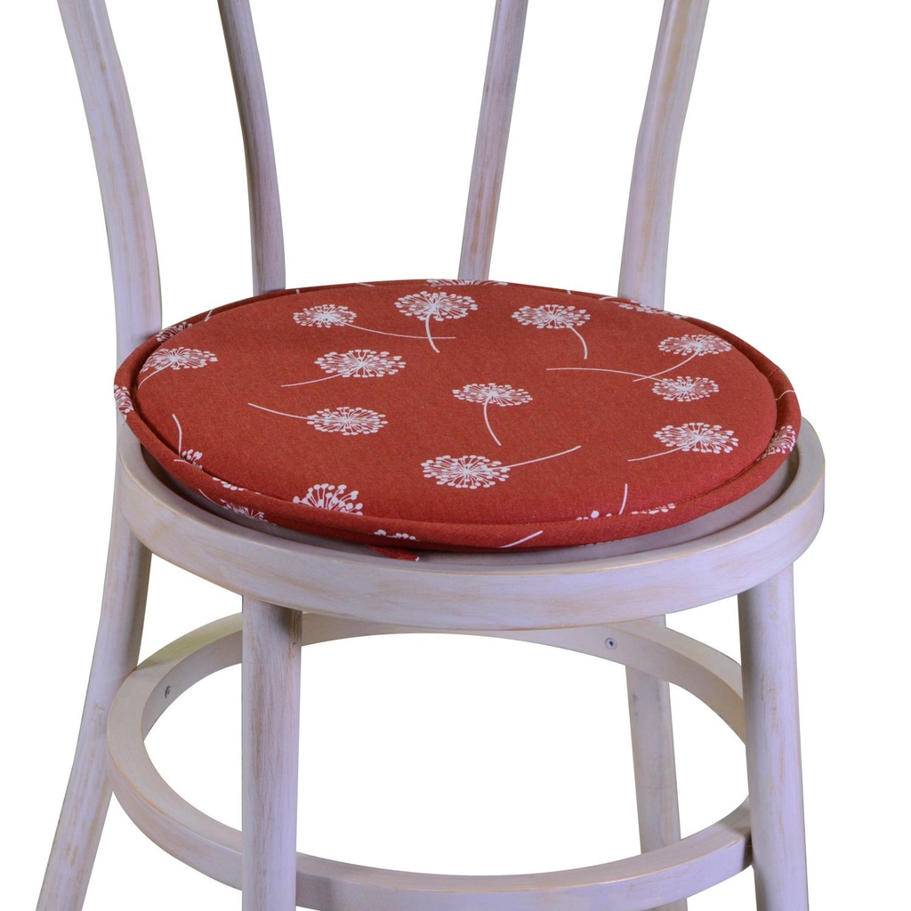 Cuscino Sedia Tessuto Rosso Mattone Tondo 40x4 cm