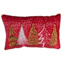 Cuscino tessuto con alberi rosso 50x30x12 cm