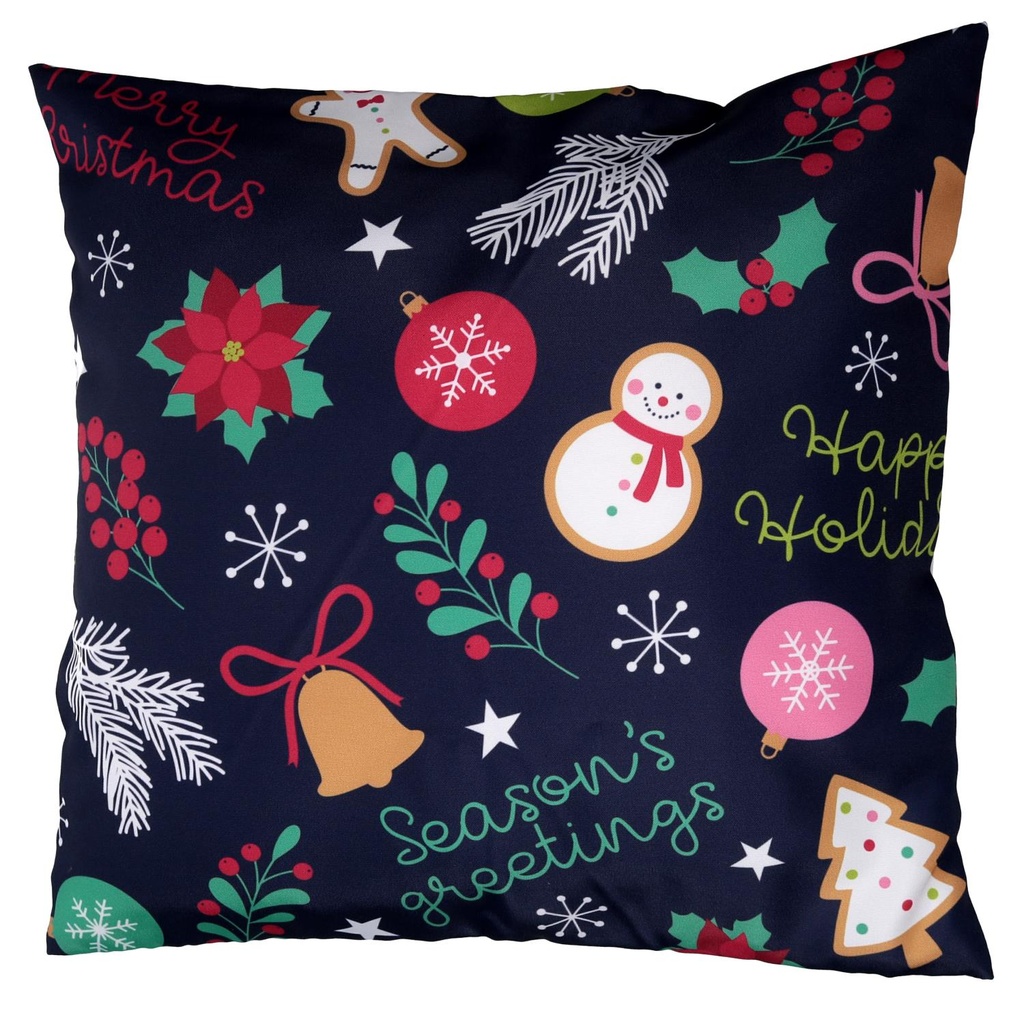 Cuscino tessuto con decorazioni blu 43x43x12 cm