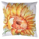Cuscino tessuto con girasole bianco 43x43 cm