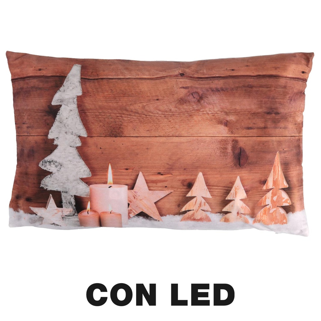 Cuscino decorativo con luci a LED beige 30x50 cm