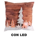 Cuscino con decorazioni a LED in tessuto marrone 40x40 cm