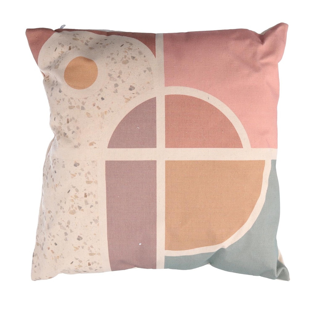 Cuscino multicolor quadro in tessuto, misura cm38x38