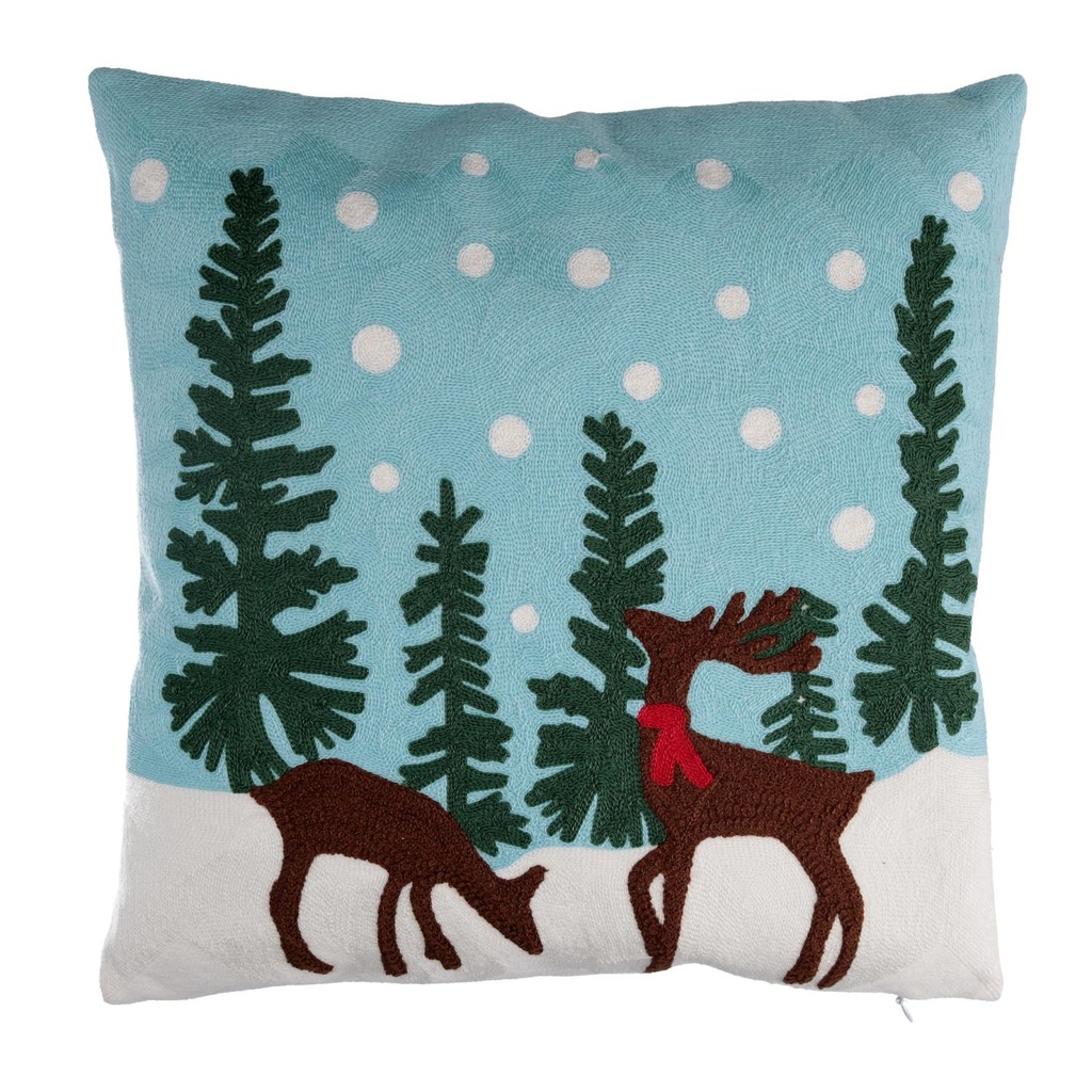 Cuscino Renna Azzurro Quadro 45x45x5 cm