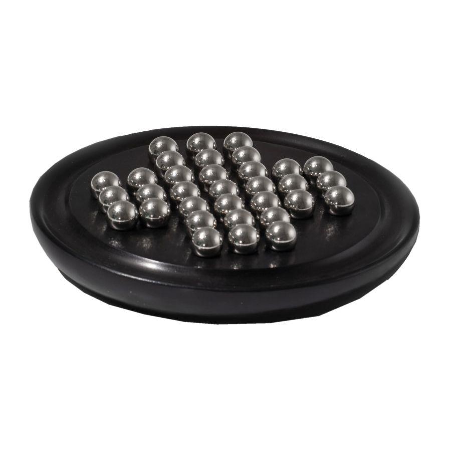 Decorazione Gioco Solitario Legno 19x19x2 cm Palline Alluminio