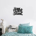 Decorazione murale home sweet home nera cm 33 x 40 h