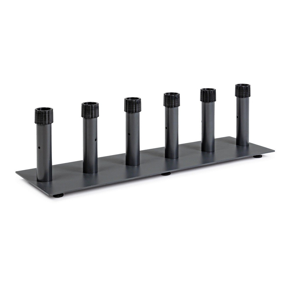 Espositore per ombrelloni in metallo grigio scuro per 6 posti - 100 x 30 x 26 cm