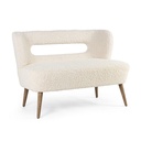 Divano 2 posti bianco effetto lana - 115x68x78 cm