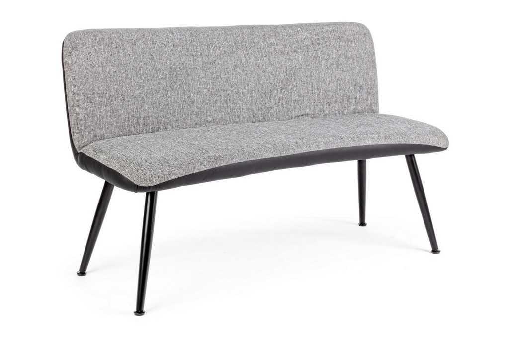 Divano 2 posti tessuto grigio Louis 142 x 47 x 88h