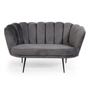 Divano due posti in tessuto Grigio Fumo a conchiglia OREL 135x76,5x h79 cm
