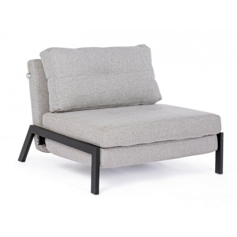Divano letto salvaspazio un posto in tessuto Beige 95x96x h79 cm