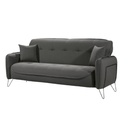 Divano letto tre posti in tessuto Grigio CROWN 215x94x h98 cm