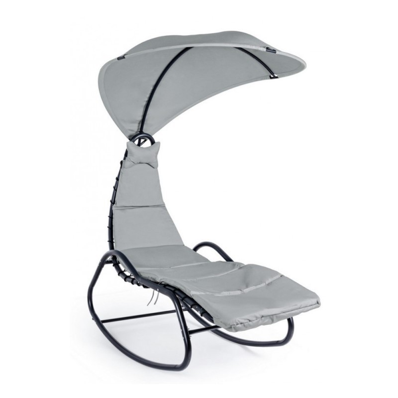 Dondolo Chaise Longue da Esterno Antracite - Dimensioni: 80x160x195 cm