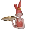 Vassoio svuotatasche donna in resina rosa 17x20x31 cm