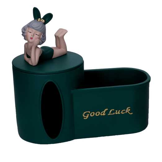 Svuotatasche verde in resina per la casa - 22x12x24 cm