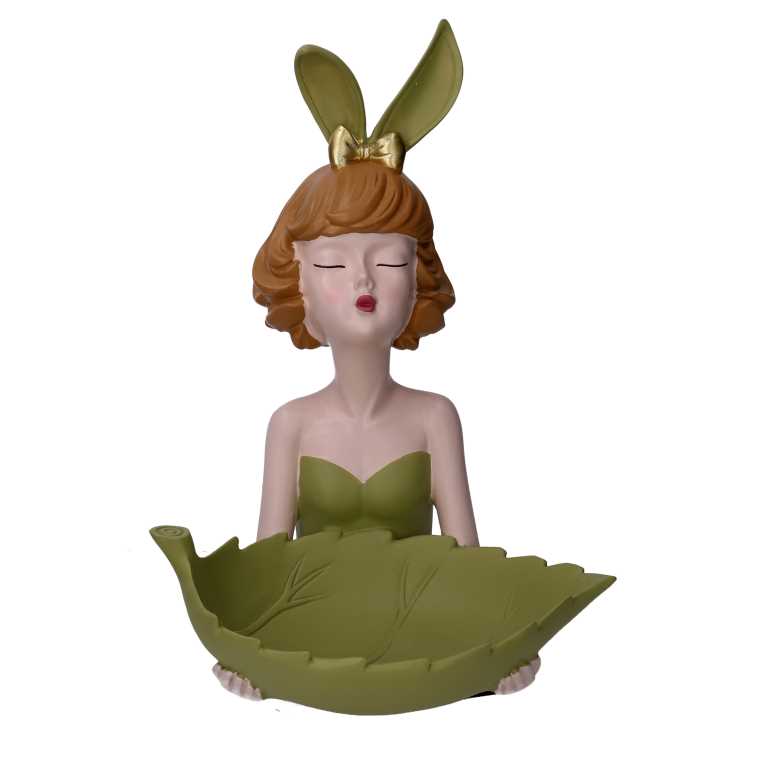 Svuotatasche verde in resina, dimensioni 24x26x32 cm