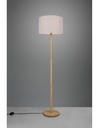 Elegante Piantana con Base in Legno e Paralume Bianco