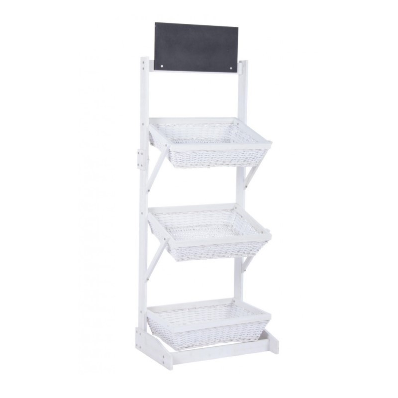 Espositore Darik 3 cesti bianco 60x45x200h cm