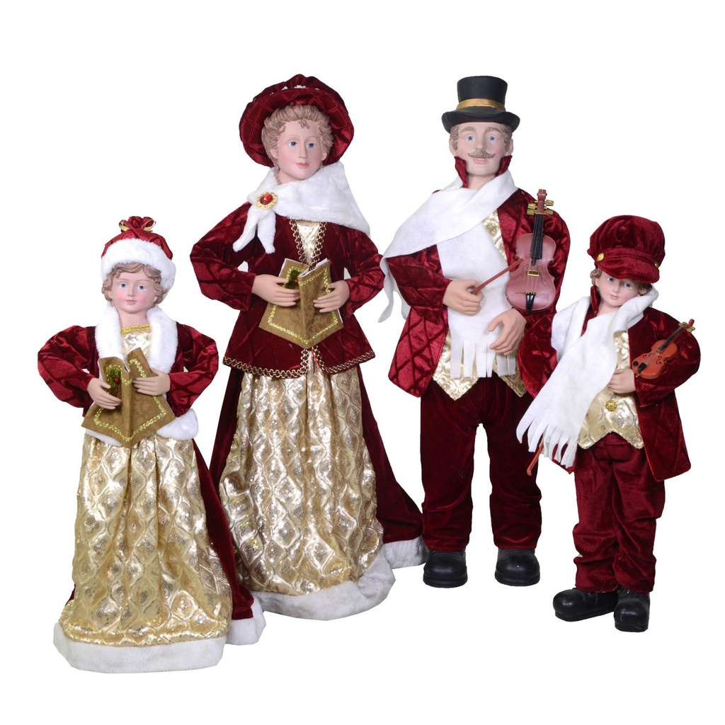 Set 4pz Tessuto Bordeaux cm34x22h95 per la Famiglia Cantori