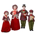 Set di 4 pezzi in tessuto rosso scozzese per la famiglia Cantori, misure cm34x22h95