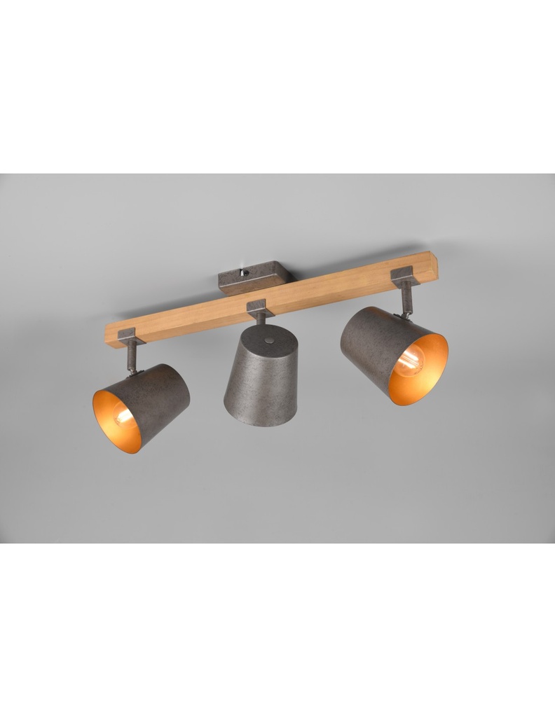 Faretto Orientabile Legno e Metallo Nichel Bell Trio Lighting