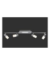 Faretto Orientabile Clapton 4 Spot LED Cromo e Vetro Bianco L96 cm