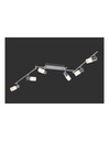 Faretto Orientabile Clapton 6 Spot LED Cromo e Vetro Bianco L150 cm
