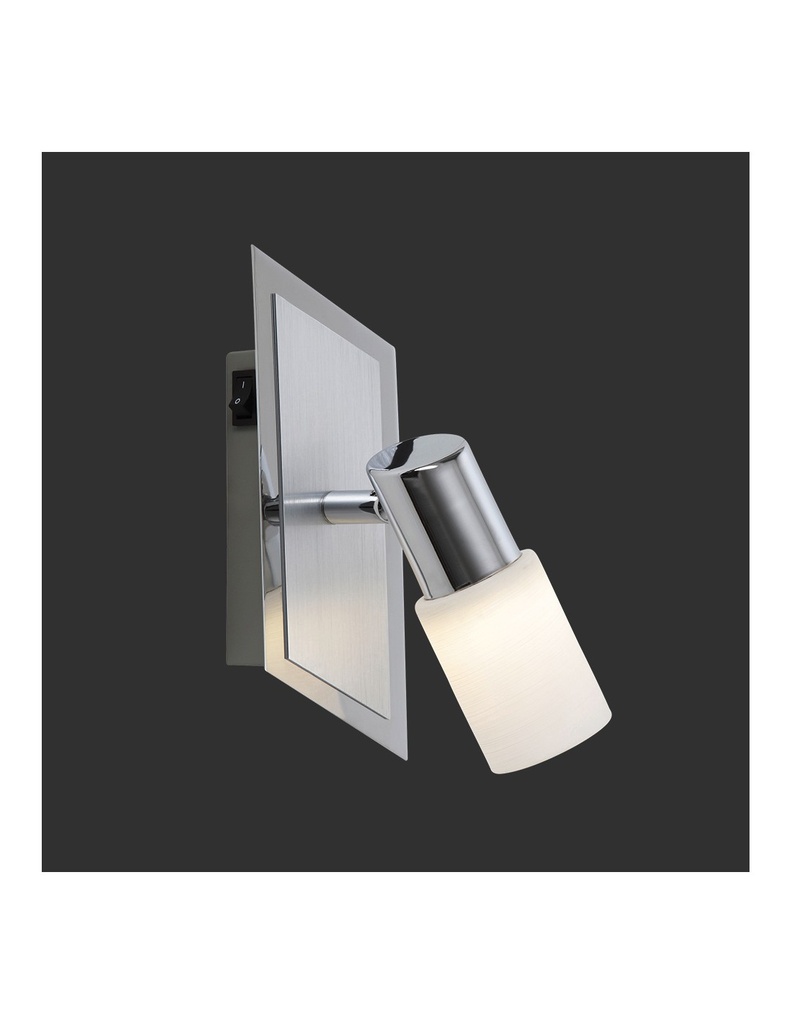 Faretto Spot Led Cromo e Vetro Bianco H20 cm