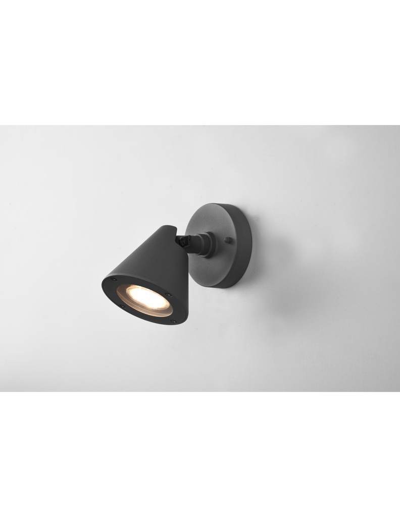 Faretto Da Giardino Spot Cono Orientabile Nero Kaveri Trio Lighting