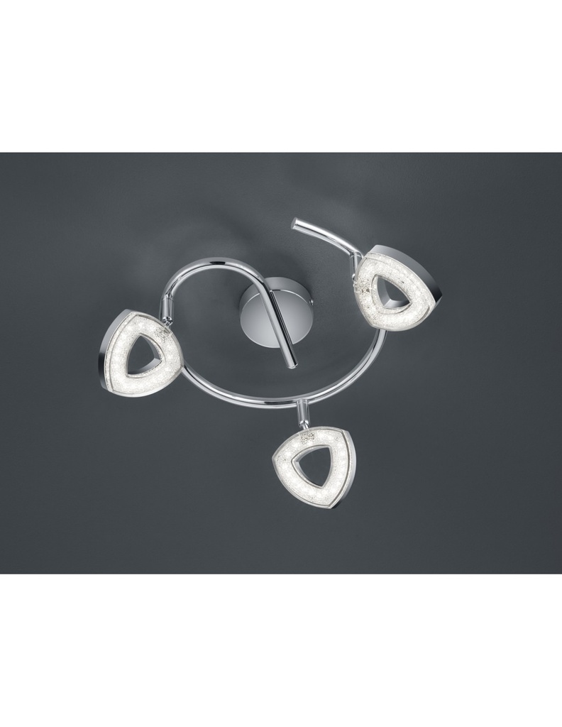 Faretto Girandola Tours 3 Spot Led Cromo Ø25 cm
