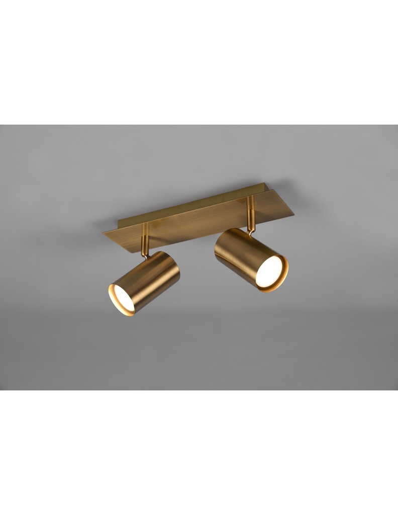 Faretto Marley 2 Spot GU10 Ottone Invecchiato L30 cm