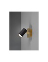 Faretto Marley Base Oro Con Spot Cilindrico Nero Orientabile Trio Lighting