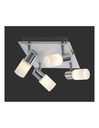 Faretto Quadrato Clapton 4 Spot Led Cromo E Vetro Bianco 23x23 cm