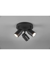 Faretto Rotondo 3 Spot Orientabili Metallo Nero