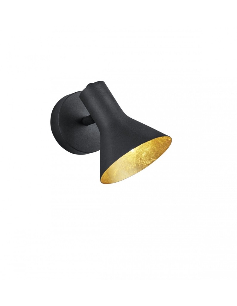 Faretto Spot Cono Orientabile E14 Nina Nero e Oro Trio Lighting