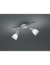 Faretto Visto 2xE14 Led Nichel E Vetro Alabastro L34 cm Trio Lighting