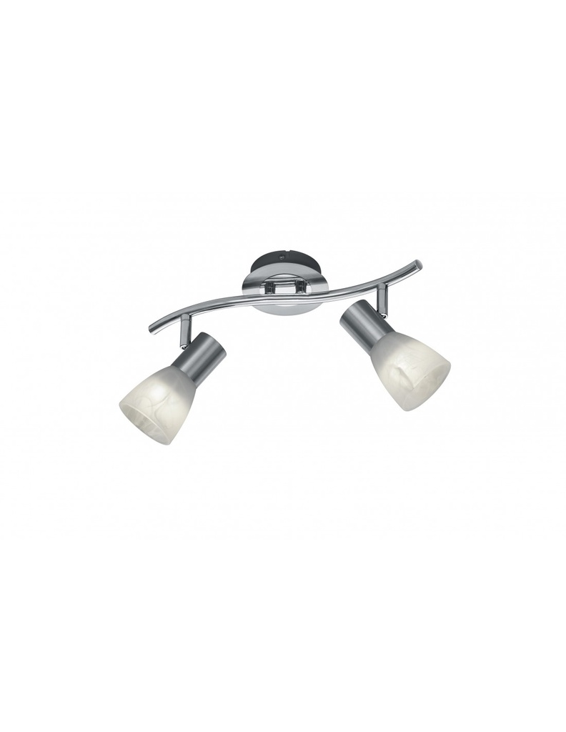 Faretto da Soffitto Orientabile Levisto Nichel - 2 Spot E14