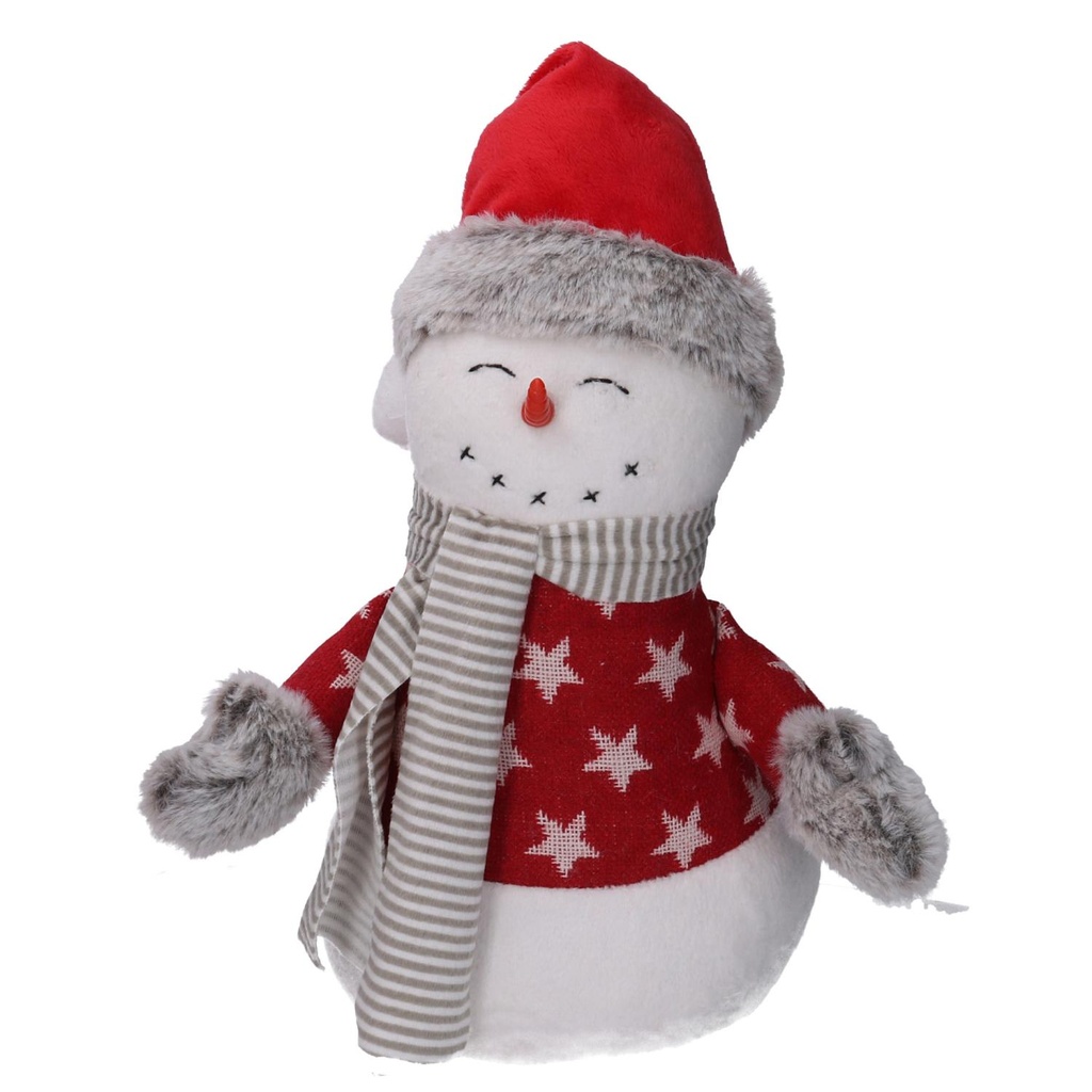 Fermaporta pupazzo di neve in poliestere cm19x13h31