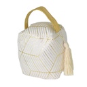 Fermaporta in tessuto borsa bianco 12x10 cm, altezza regolabile da 15 a 18 cm
