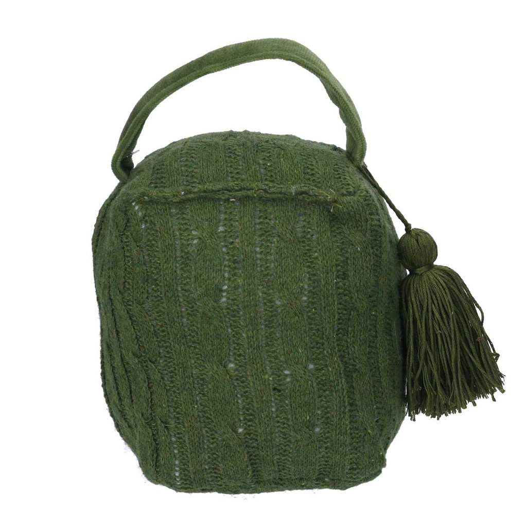 Fermaporta Tessuto Borsa Verde Quadro 12x10h15/20 cm