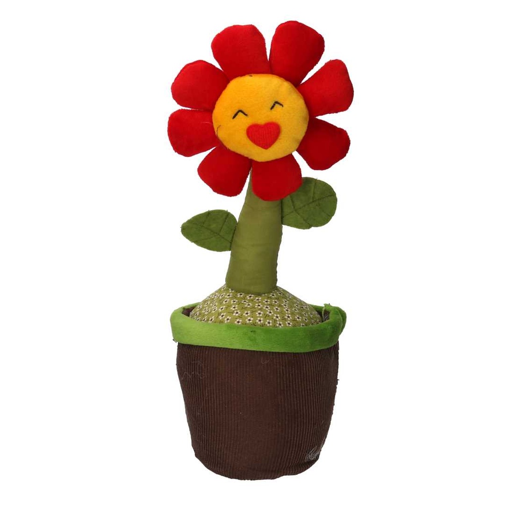 Fermaporta Tessuto Fiore Rosso 12x12x35 cm