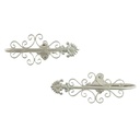 Coppia di fermatende in ferro bianco cm26x10h9,5